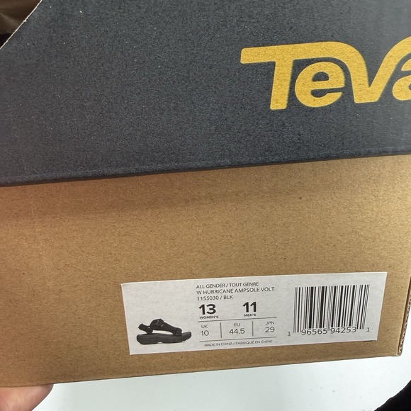 Teva Hurricane Ampsole Volt Black Mesh Platform Sandals M11/W13 Gorpcore 1155030 - Picture 12 of 12